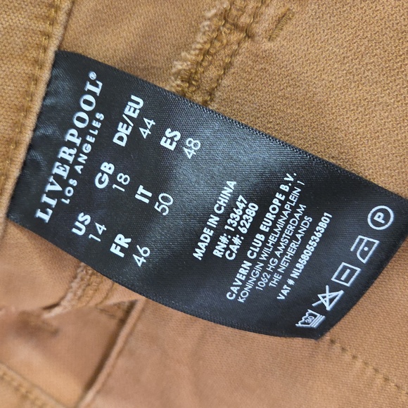 Liverpool Tan Wide Leg Crop Pants 14/32 - Picture 5 of 8